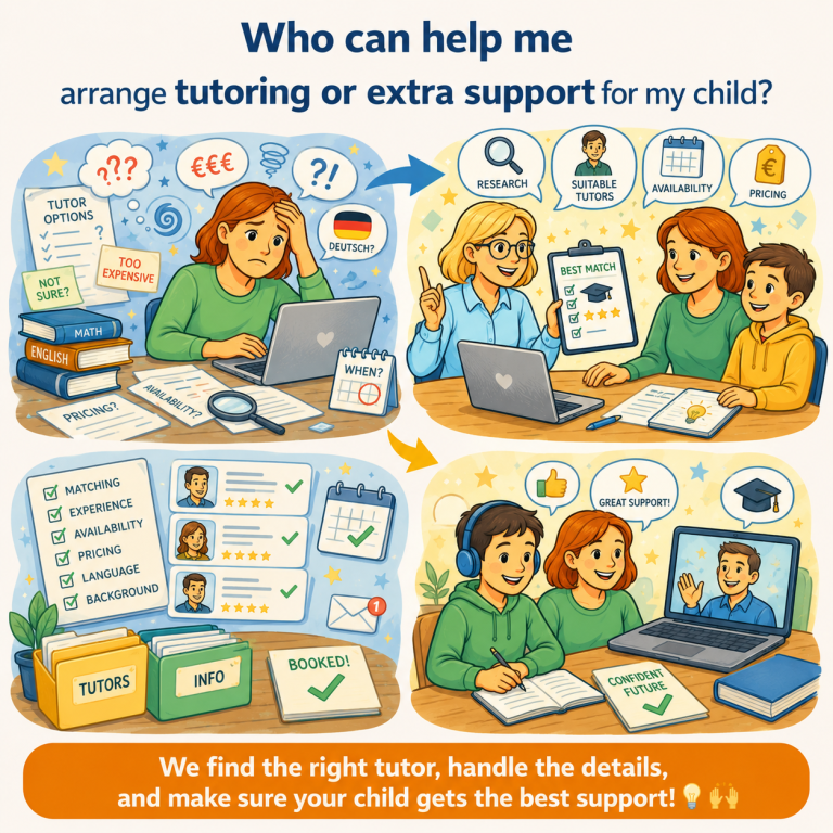 Who can help me arrange tutoring or extra support for my child?